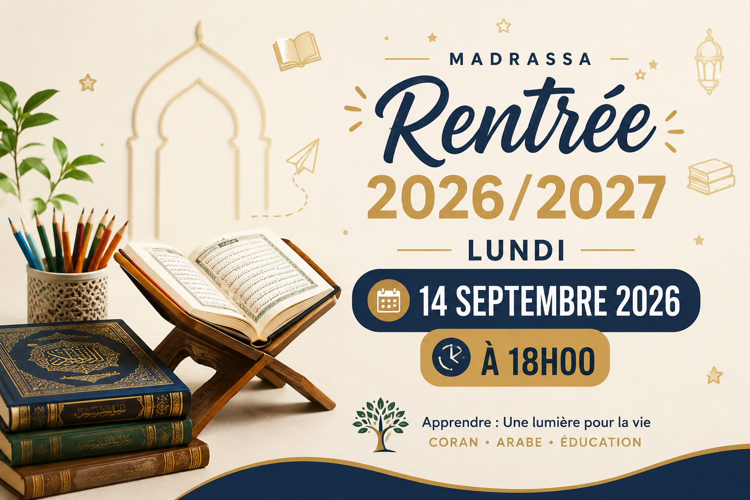 Rentrée scolaire 2026/2027 – Lundi 14 septembre 2026